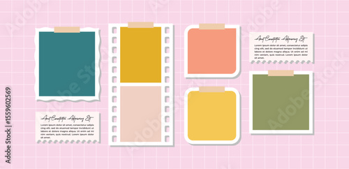 Pictures or photos frame collage layout abstract photo frames and digital photo wall template