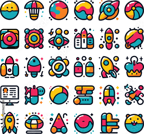 set of colorful icons