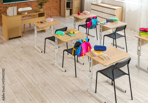 Interior of classroom with ...
