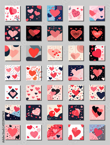 set of valentines day card design vector.valentines design vector.