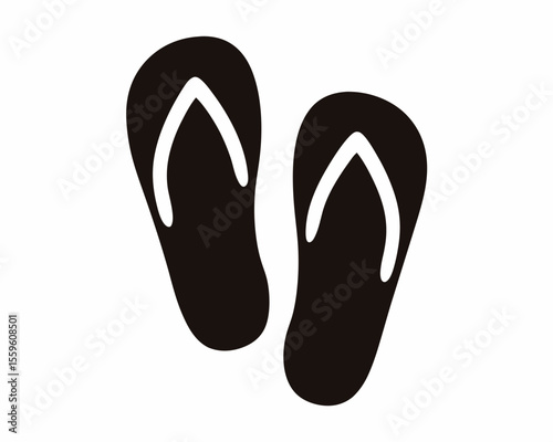 Flip flops sandal beach wear flat vector icon