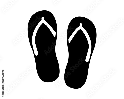 Flip flops sandal beach wear flat vector icon
