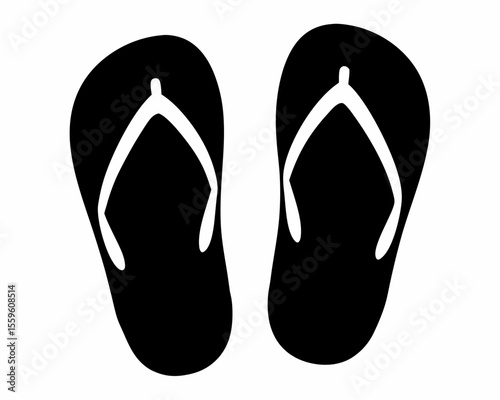 Flip flops sandal beach wear flat vector icon