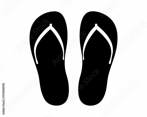 Flip flops sandal beach wear flat vector icon