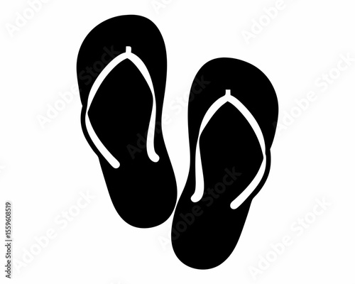 Flip flops sandal beach wear flat vector icon