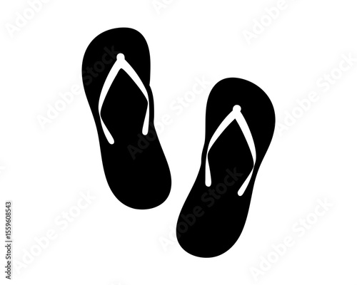 Flip flops sandal beach wear flat vector icon