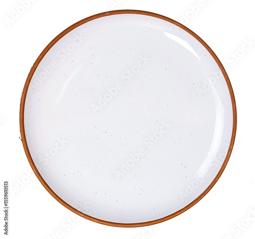 Rustic style white round plate