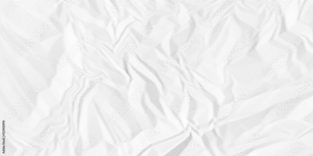 Obraz premium White crumpled paper Blank white crumpled and creased paper poster. 
