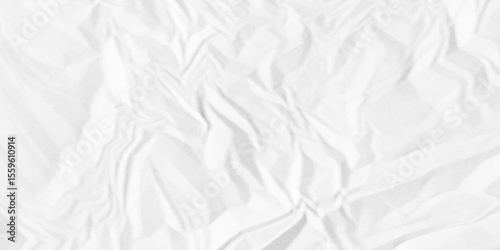 White crumpled paper Blank white crumpled and creased paper poster.	