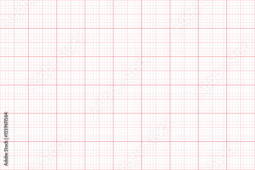 White Background Grid Paper with Red Lines – Vector Template