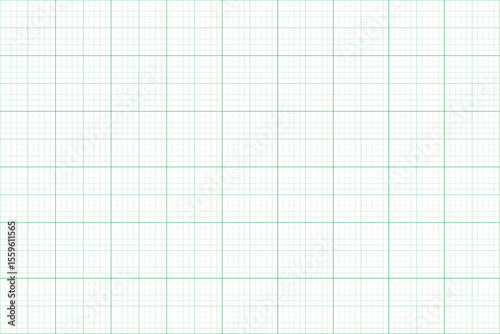 White Background Grid Paper with Green Lines – Vector Template