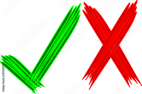 Tick & Cancel Mark Icons - Check, Cross, Approve, Deny Vector Set