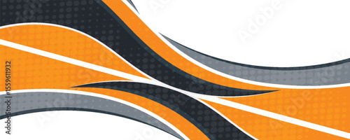 Wallpaper Mural Vector orange line background curve element with white space for text and message design, overlapping layers, vector Torontodigital.ca