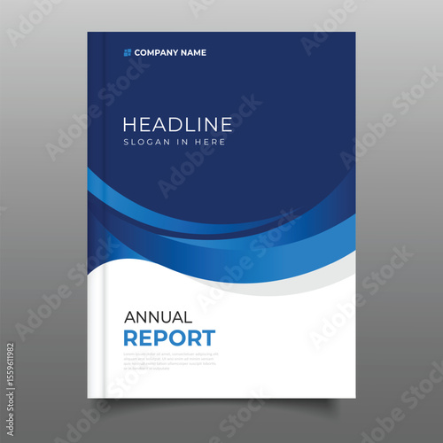 Business modern annual report cover template Wavy gradient flier background decoration