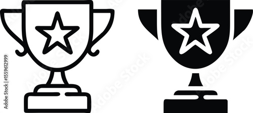 Star Trophy Icon – Award Cup Symbol for Success, Winner, and Achievement Recognition