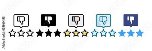 Negative Review Icon Set Multiple Style Collection