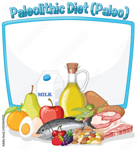 Colorful Paleo Diet Food Illustration