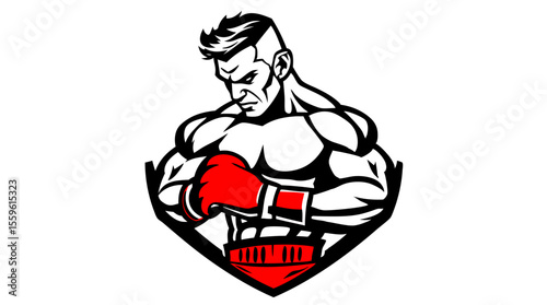 Wallpaper Mural Boxer Badge Vector Set – Strong Fighter Mascots Torontodigital.ca