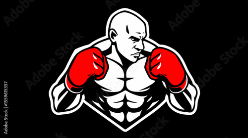 Boxer Badge Vector Set – Strong Fighter Mascots