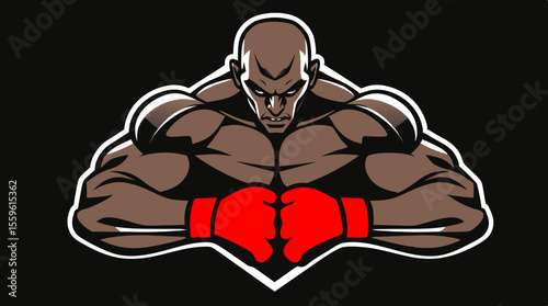 Boxer Badge Vector Set – Strong Fighter Mascots