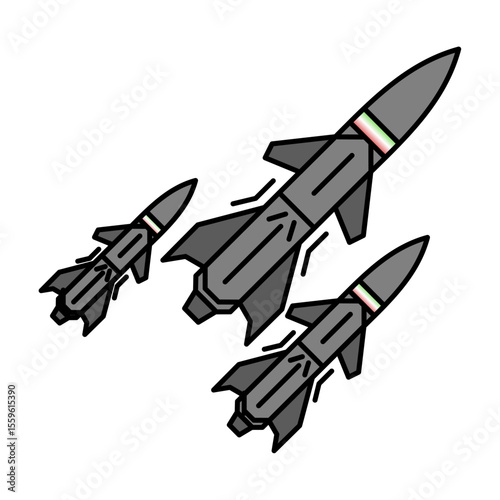 Isolated missile design with iran flag and white background