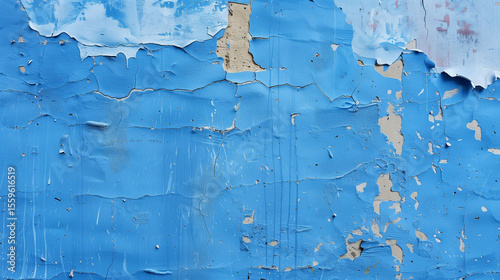 Blue abstract painting with vibrant colors. Painting texture.