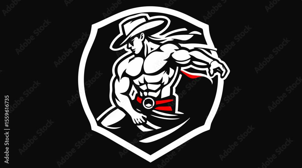 Fototapeta premium Cowboy Mascot Vector Set – Western Hero Icons