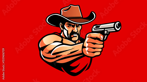 Cowboy Mascot Vector Set – Western Hero Icons