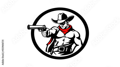 Cowboy Mascot Vector Set – Western Hero Icons
