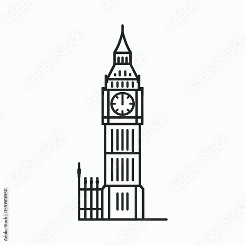 London Clock Tower Landmark Silhouette architecture