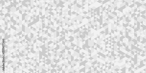 Abstract geometric wall tile and metal cube background triangle wallpaper. Seamless geometric pattern low polygon backdrop background. Gray diamond overlap polygonal background.	
