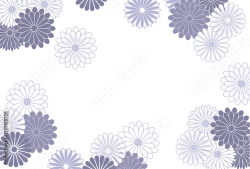菊　喪中　はがき　和柄　背景