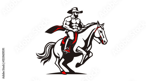 Cowboys and Horses – Western Action Vector Icons