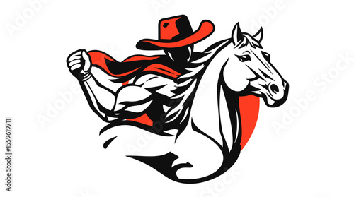Cowboys and Horses – Western Action Vector Icons
