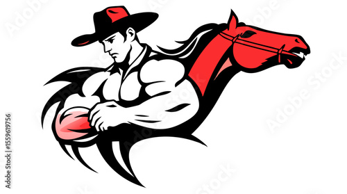 Cowboys and Horses – Western Action Vector Icons