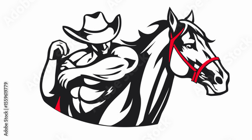 Cowboys and Horses – Western Action Vector Icons
