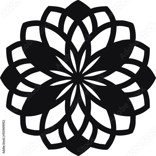 loral Mandala Vector Design – Geometric Petal Art Symbol