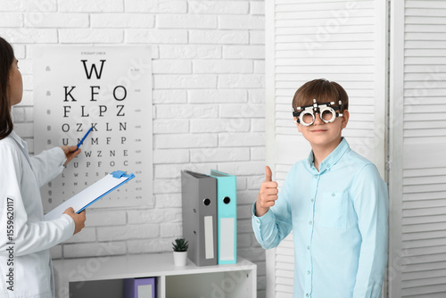Female ophthalmologist exam...