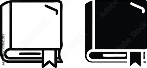Book with Bookmark Icon – Closed Hardcover Symbol for Reading, Learning, and Literature