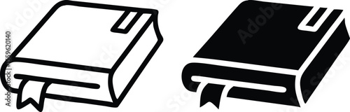 Closed Book Icon – Bookmark Symbol for Reading, Literature, and Education