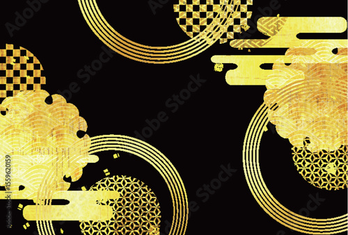 金　年賀状　和柄　背景