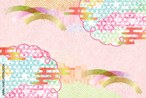 桜　年賀状　和柄　背景