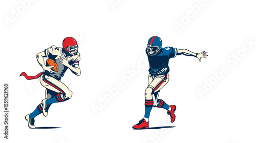 Dynamic American Football Player Vector Illustrations – Action, Speed, and Power