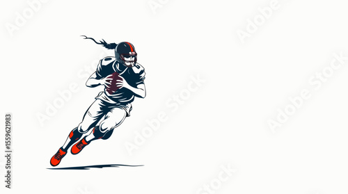 Dynamic American Football Player Vector Illustrations – Action, Speed, and Power