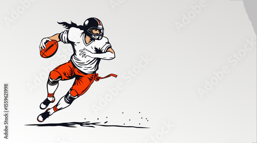 Dynamic American Football Player Vector Illustrations – Action, Speed, and Power