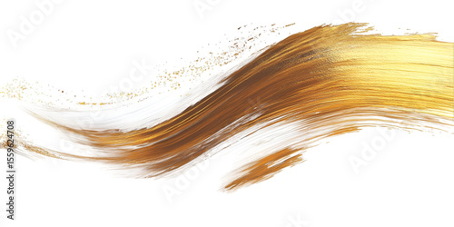 Horizontal Metallic Swipe in Mixed Tones Isolated on Transparent Background for Graphic Design