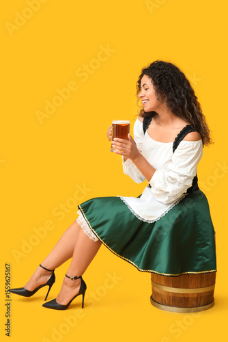 Happy young woman in tradit...