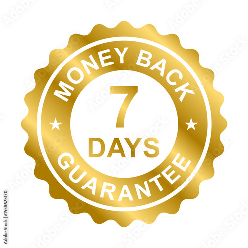7 days money back guarantee icon for graphic design, logo, website, social media, mobile app, UI illustration