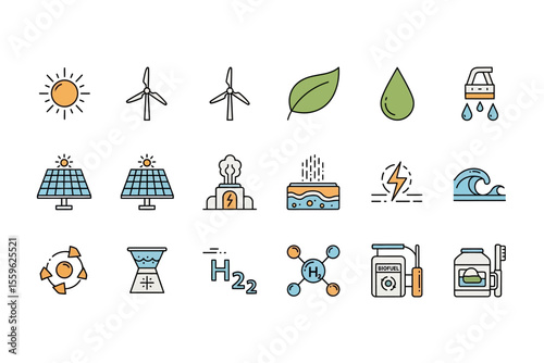 Illustrations of Renewable Energy and Alternative Power Sources