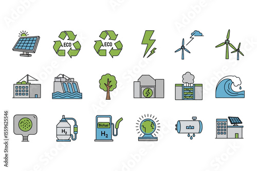 Illustrations of Renewable Energy and Sustainable Resources